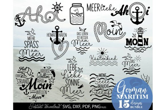 Download German Nautical SVG Bundle Moin Seagul - Nautical svg Collection
