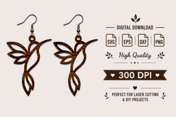 Download Wooden Bird Earrings SVG,Laser Cut File - Cut file Collection