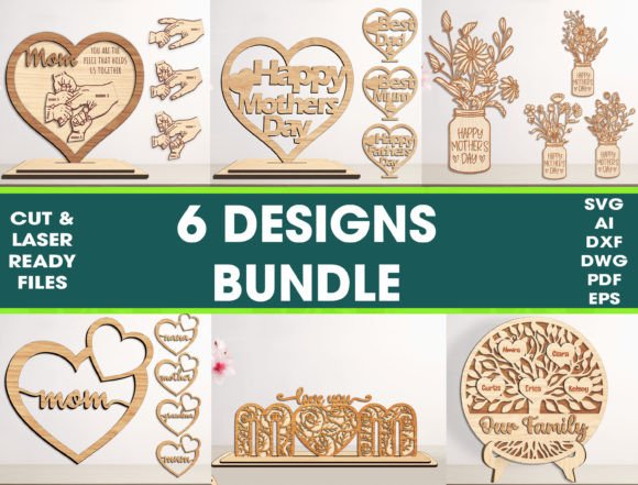 Download Bundle 6 Designs Mother's Day Cut File - Cut file Collection