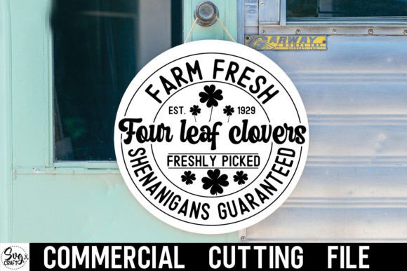 Download Farm Fresh Four Leaf Clovers Round Sign - Round Collection