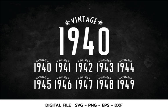 Download Birthday Vintage 1940-1949 Minimal Style - 1940 Collection