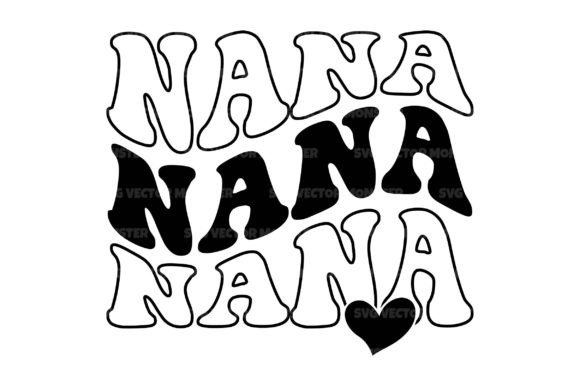 Download Nana Wavy Stacked Svg Cut File - Cut file Collection