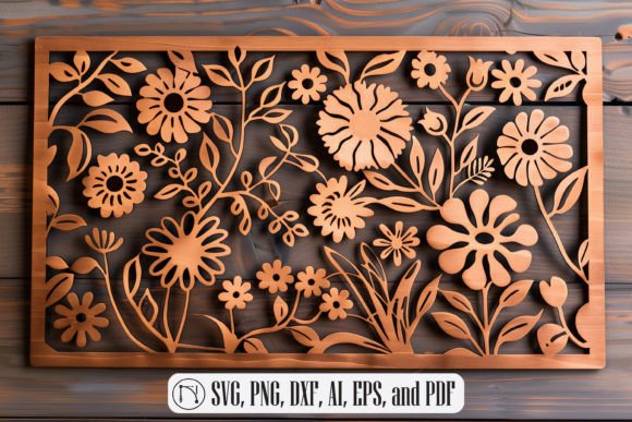 Download Laser Cut Floral Panel SVG Cut File - Cut file Collection