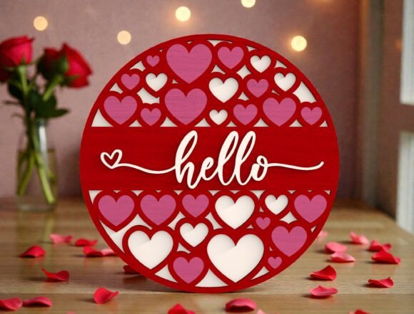 Download Hello Heart Round Sign SVG - Round Collection