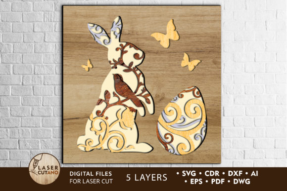 Download Multilayer Cut File EASTER BUNNY Cricut - Cut file Collection