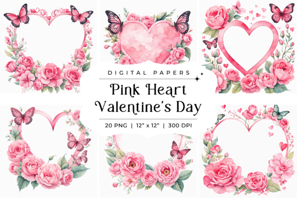 Download Pink Heart Valentines Day Background - Round Collection