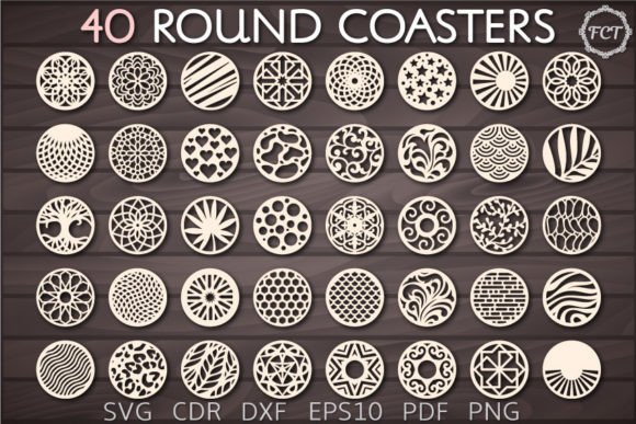 Download Coaster SVG Bundle, Round Coaster Set - Round Collection