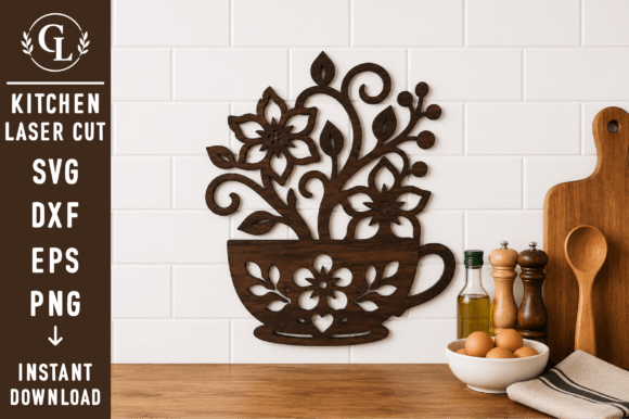 Download Kitchen Wall Decor SVG Laser Cut File - Cut file Collection